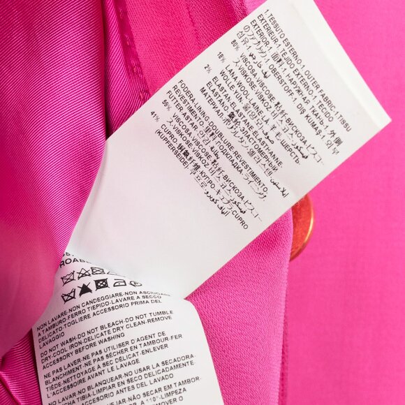 Versace SS20 Fuchsia Satin Safety Pin Detail Blazer - Picture 13 of 14